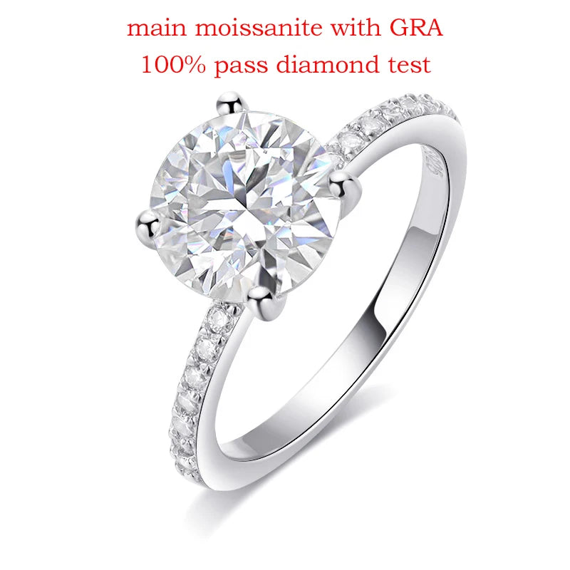925 Sterling Silver Moissanite Ring for Women