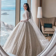 Crystal Beaded Dubai Bridal Dress