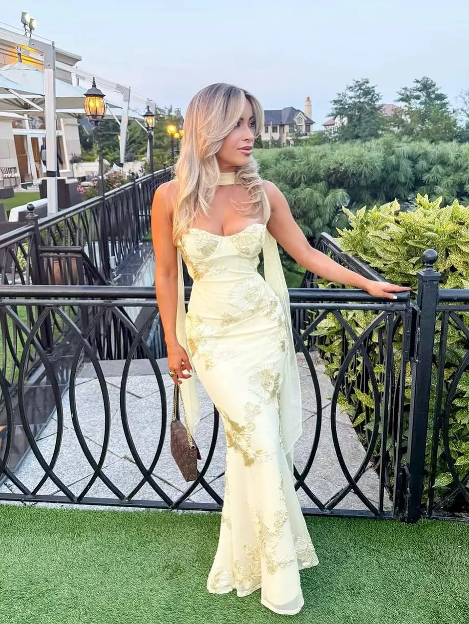 3D Floral Backless Mermaid Gala Gown