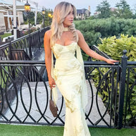 3D Floral Backless Mermaid Gala Gown