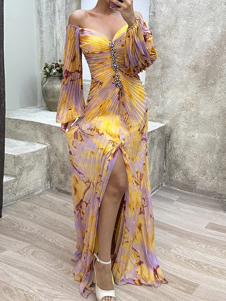 V-Neck Sexy Split Maxi Dress