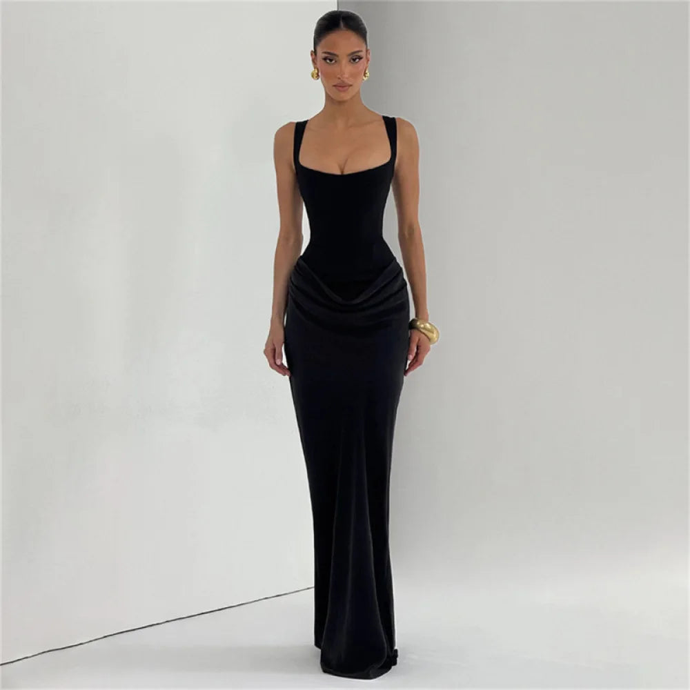 Square-Neck Fishtail Formal Dress