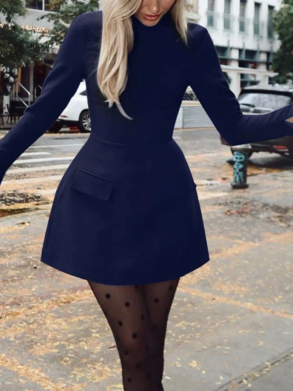Waist-Cinched Midi Dress for Fall & Winter
