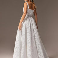 Elegant A-Line Lace Wedding Reception Dress