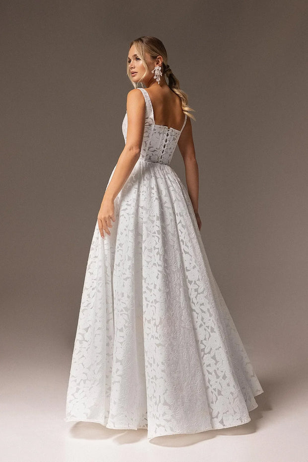 Elegant A-Line Lace Wedding Reception Dress