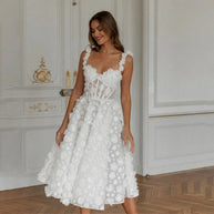 Woman Knee Length Corset Prom Dress