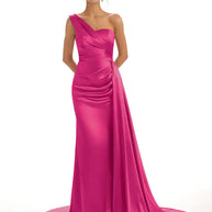 Satin One-Shoulder Bridesmaid Dresses