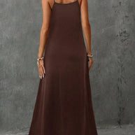 V-Neck Backless Slip Maxi Sundress