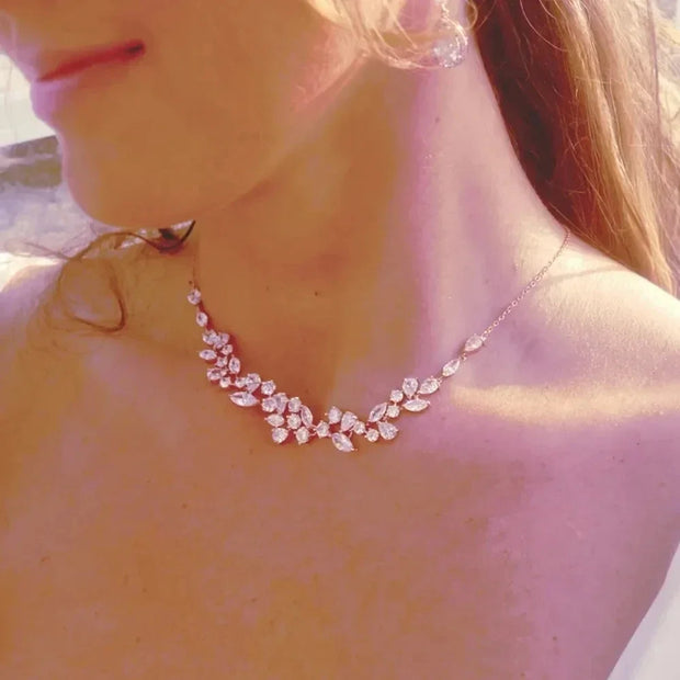 Leaf Bridal Back Chain Necklace