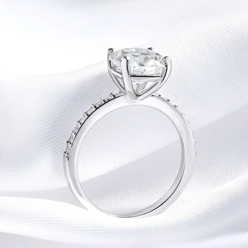 925 Sterling Silver Moissanite Ring for Women