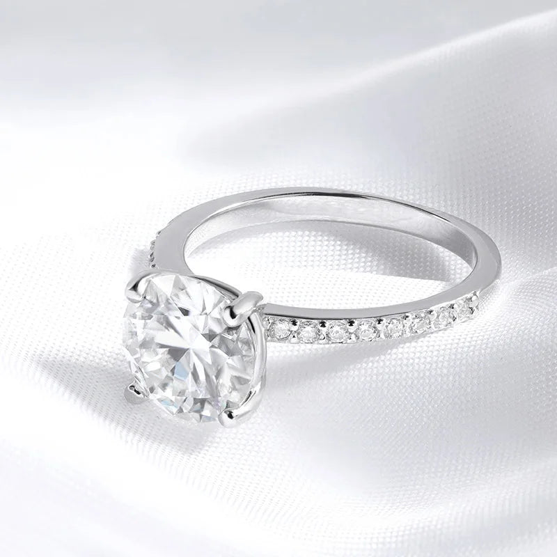 925 Sterling Silver Moissanite Ring for Women