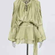 Solid Blouse Mini Dresses For Women