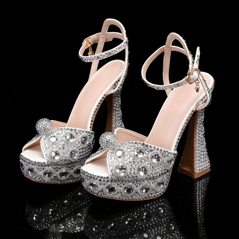 Luxury Full Rhinestones Women Wedding  Shoes