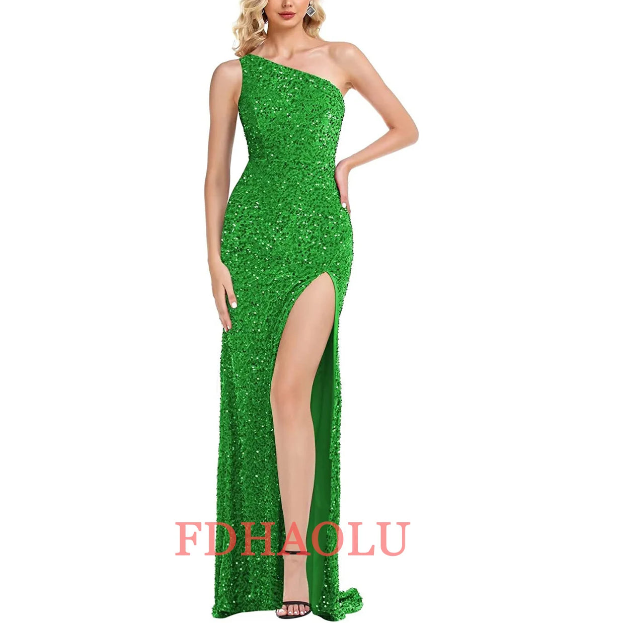 One-Shoulder Sleeveless Sweep Dresses