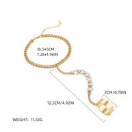 Shiny Chain-Linked Finger Ring Bracelet