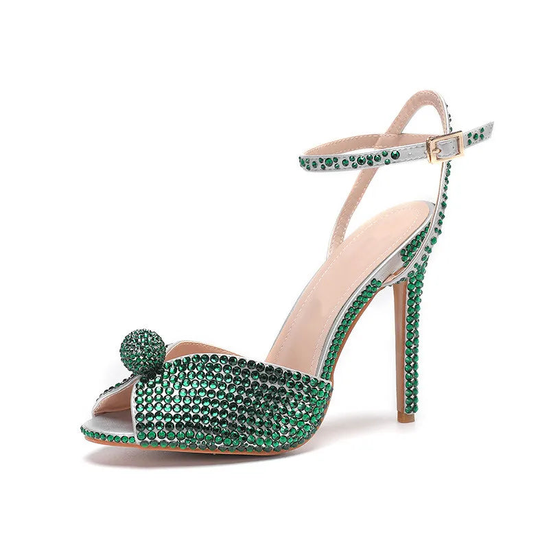 Summer Elegant High heels Crystal Wedding Banquet Bridal Shoes