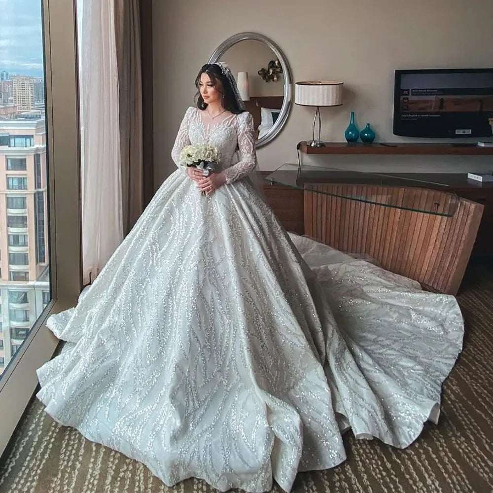 Crystal Beaded Dubai Bridal Dress