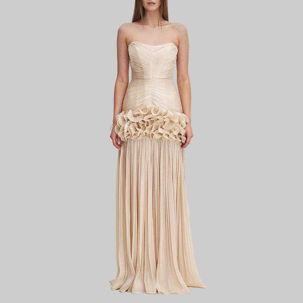 Solid Spliced Fungus Slimming Dresses for Women