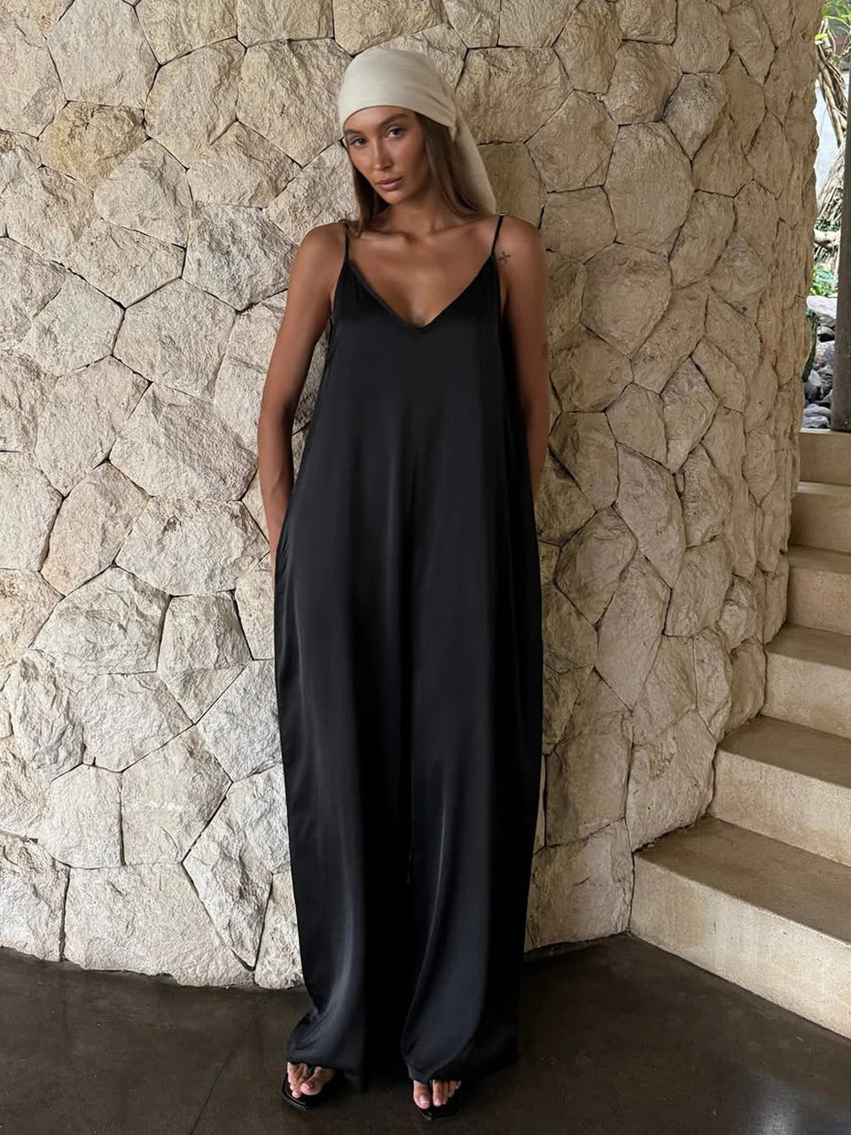 V-Neck Spaghetti-Strap Slip Nightgown