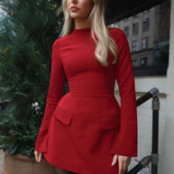 Waist-Cinched Midi Dress for Fall & Winter