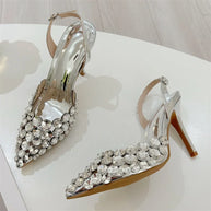 Eilyken Crystal PVC Transparent Pointed Toe Heels Shoes