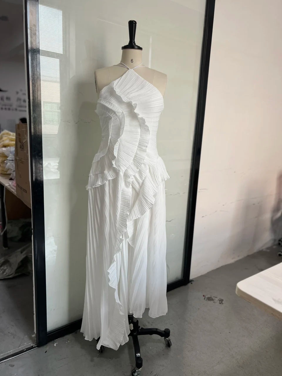 Elegant Lotus Edge Maxi Dress