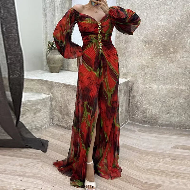 V-Neck Sexy Split Maxi Dress
