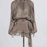 Solid Blouse Mini Dresses For Women