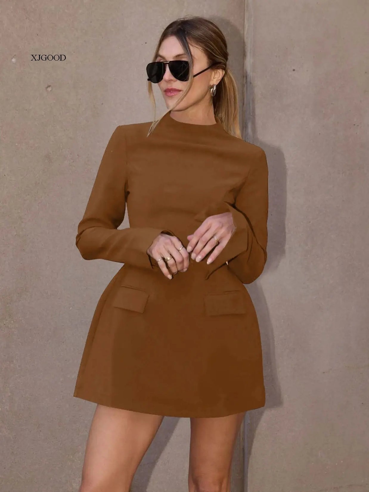 Waist-Cinched Midi Dress for Fall & Winter