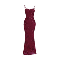 3D Floral Backless Mermaid Gala Gown