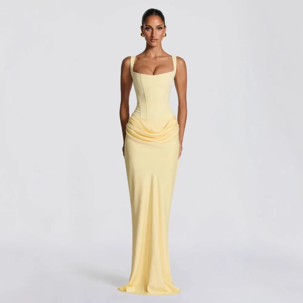 Square-Neck Fishtail Formal Dress