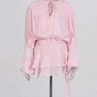 Solid Blouse Mini Dresses For Women