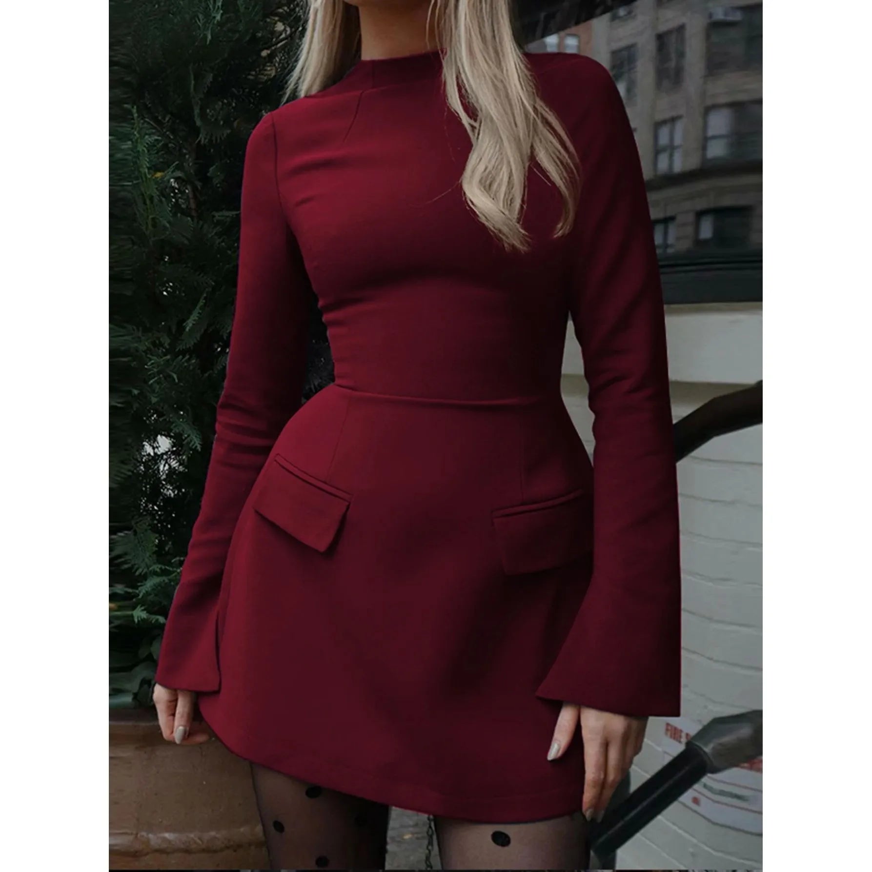 Waist-Cinched Midi Dress for Fall & Winter