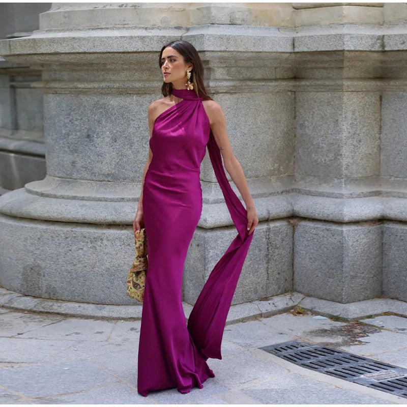 Satin Ribbon Party Dress For Women