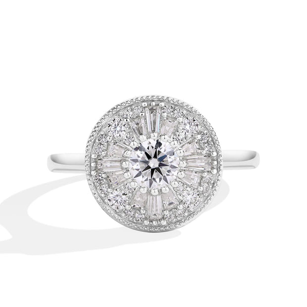 Round Cut Moissanite Engagement Ring for Women