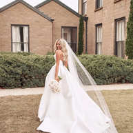 A-Line Sweetheart Satin Sweep Train Wedding Dresses With Split Front