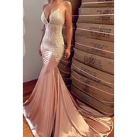 Sexy Deep V-Neck Casual Prom Dress