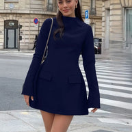 Waist-Cinched Midi Dress for Fall & Winter