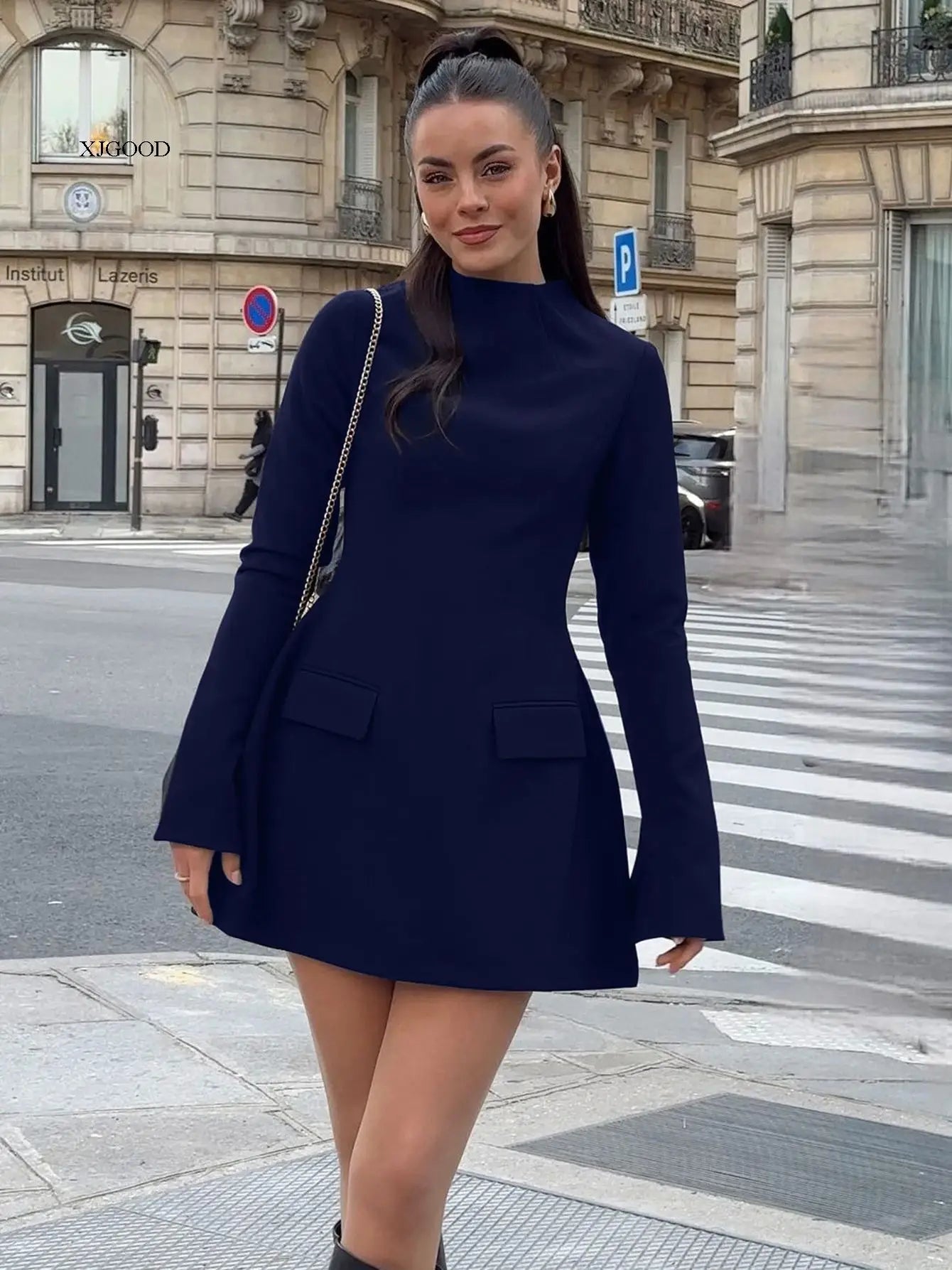 Waist-Cinched Midi Dress for Fall & Winter