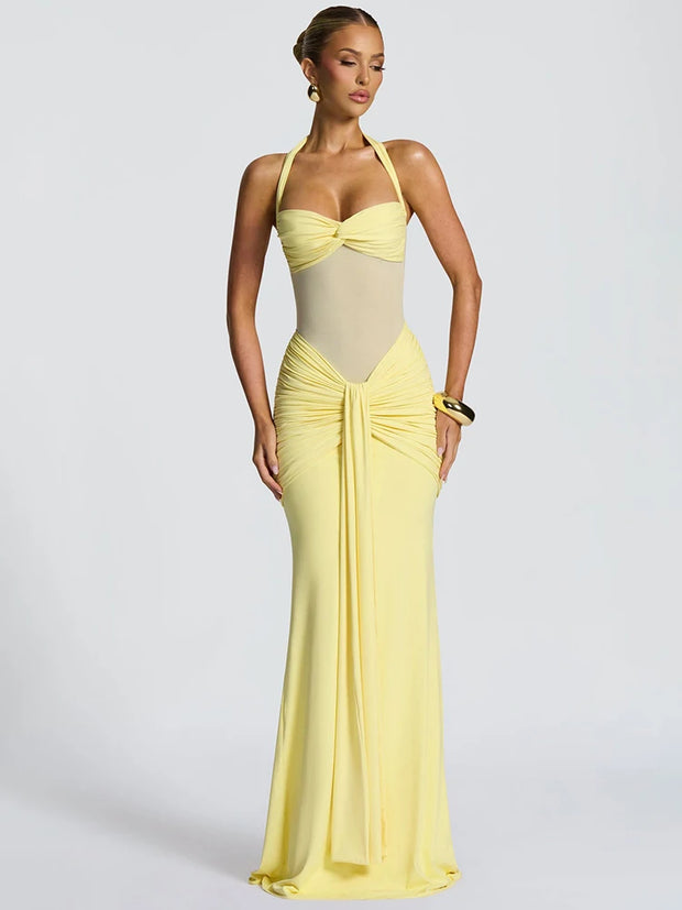 Off-shoulder Sleeveless Ruched Draped Bodycon Club Party Dress