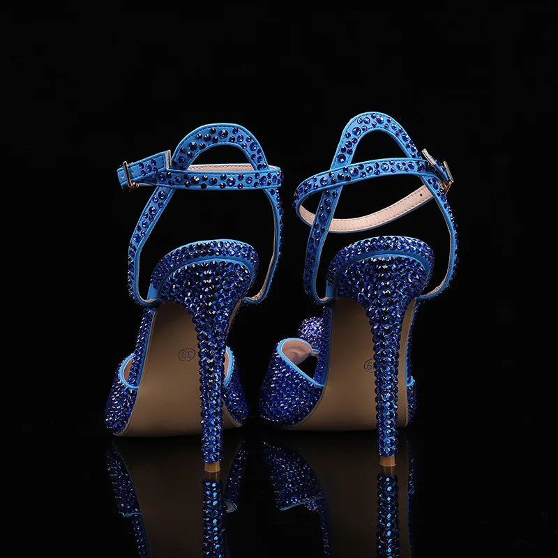 Summer Elegant High heels Crystal Wedding Banquet Bridal Shoes
