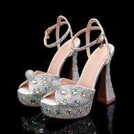 Luxury Full Rhinestones Women Wedding  Shoes