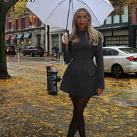 Waist-Cinched Midi Dress for Fall & Winter