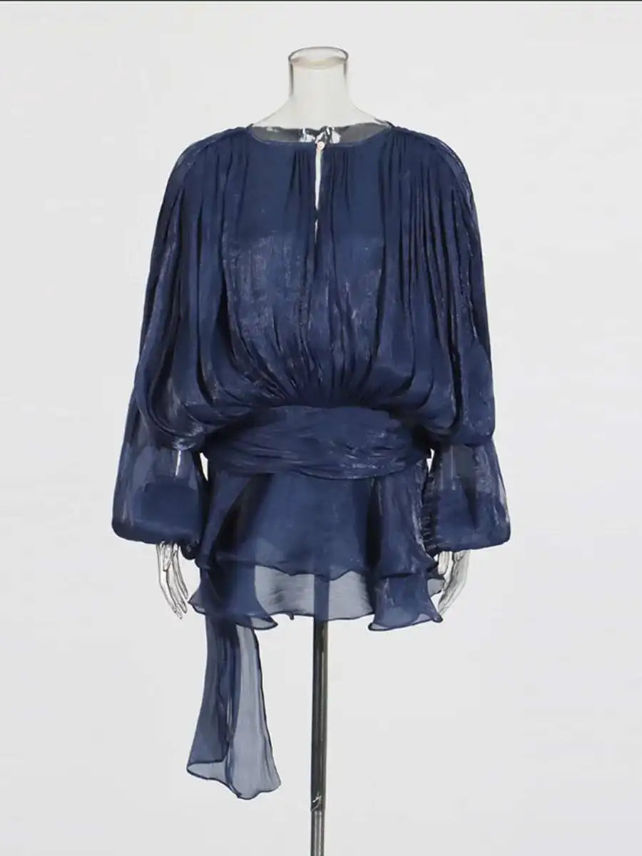 Solid Blouse Mini Dresses For Women