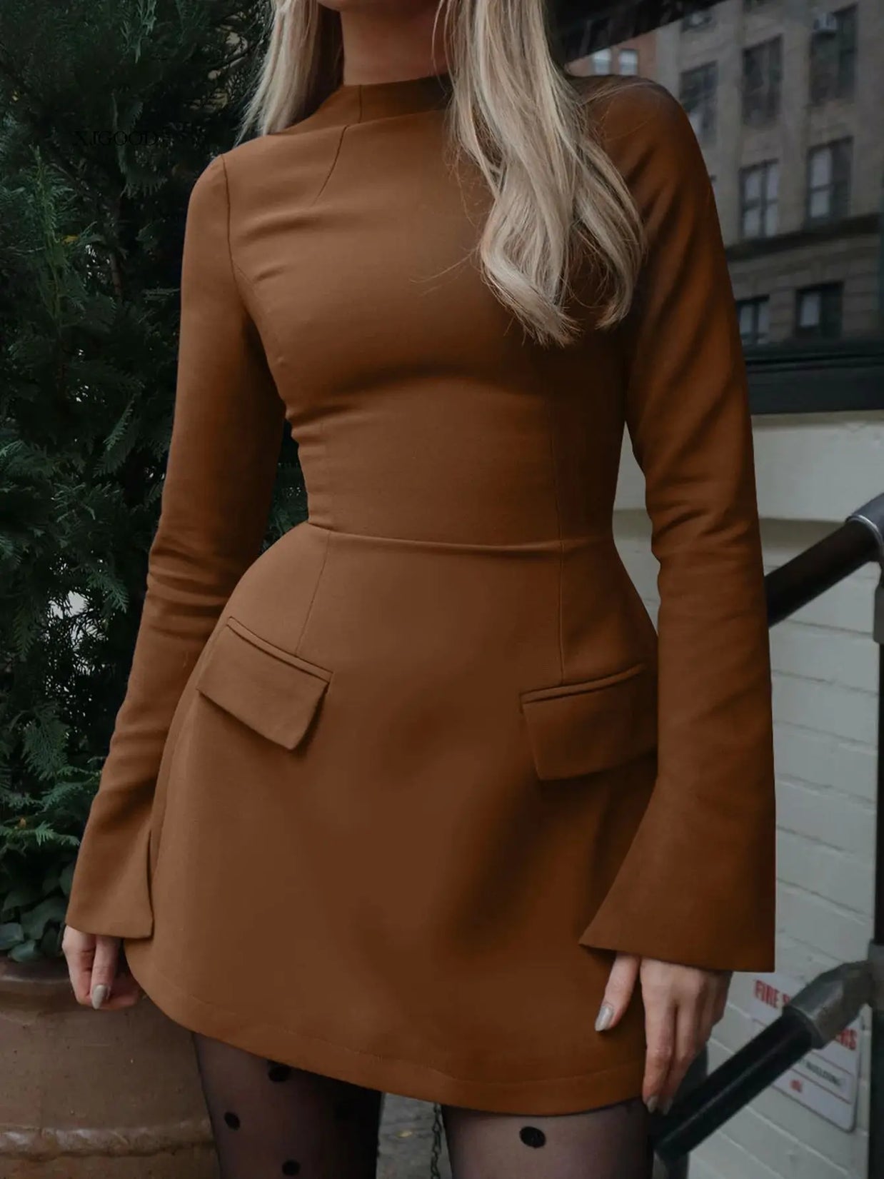 Waist-Cinched Midi Dress for Fall & Winter
