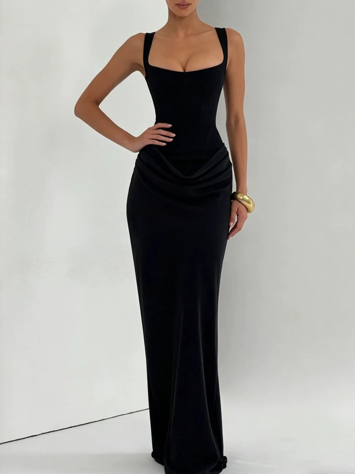 Square-Neck Fishtail Formal Dress