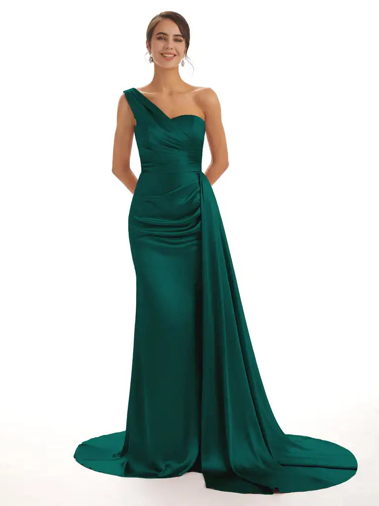 Satin One-Shoulder Bridesmaid Dresses