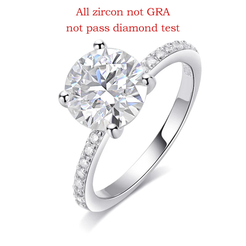 925 Sterling Silver Moissanite Ring for Women