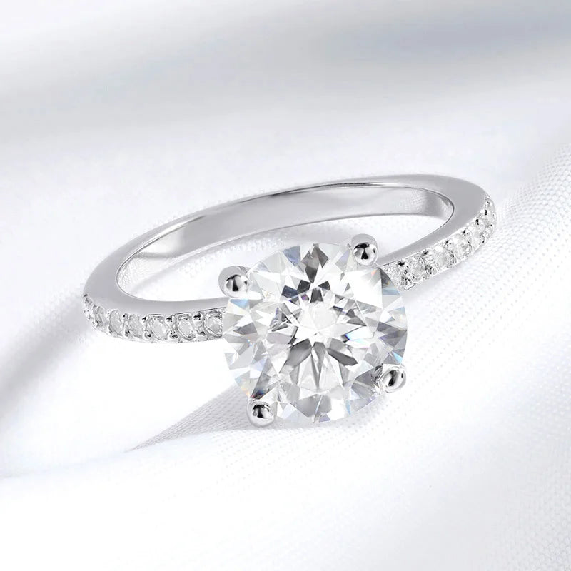 925 Sterling Silver Moissanite Ring for Women