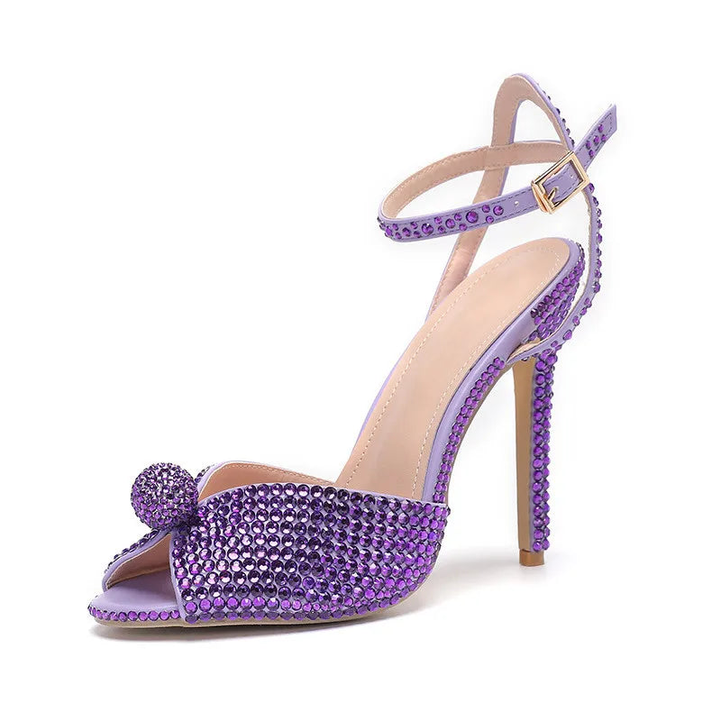 Summer Elegant High heels Crystal Wedding Banquet Bridal Shoes
